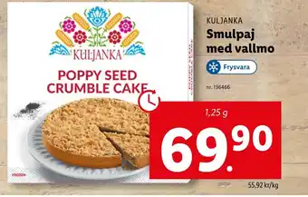 Lidl KULJANKA Smulpaj med vallmo erbjuda