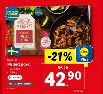 Lidl MATRIKET Pulled pork erbjuda