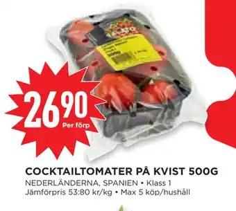 Willys Hemma COCKTAILTOMATER PÅ KVIST 500G erbjuda
