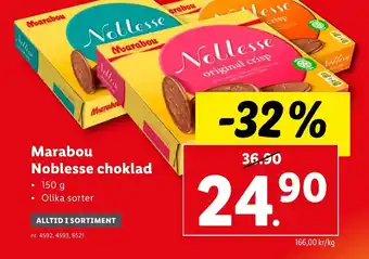 Lidl Marabou Noblesse choklad erbjuda