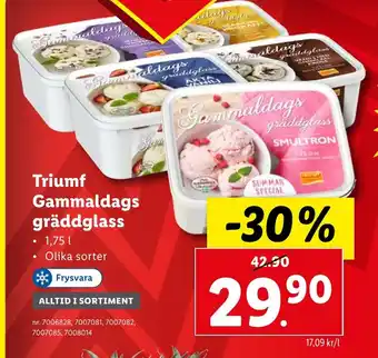 Lidl Triumf Gammaldags gräddglass erbjuda