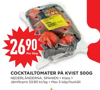 Willys Hemma COCKTAILTOMATER PÅ KVIST 500G erbjuda
