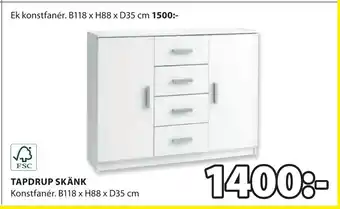 JYSK TAPDRUP SKÄNK erbjuda