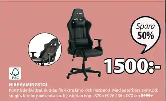 JYSK NIBE GAMINGSTOL erbjuda
