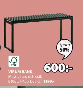 JYSK VIRUM BÄNK erbjuda