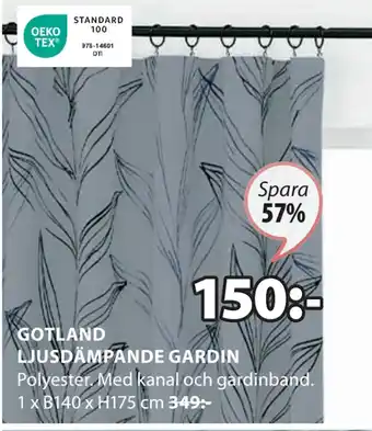JYSK GOTLAND LJUSDÄMPANDE GARDIN erbjuda
