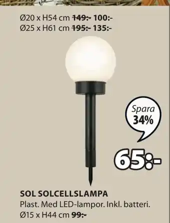 SOL SOLCELLSLAMPA
