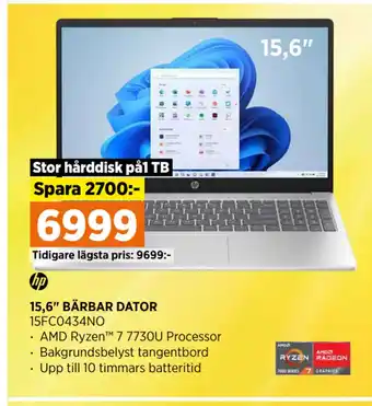 Power 15,6 BÄRBAR DATOR erbjuda