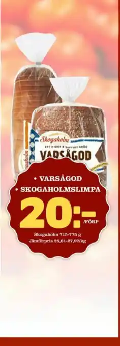 Matdax Skogaholmslimpa Limpa erbjuda