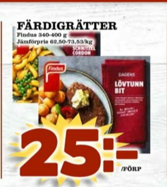 Matdax Findus Färdigrätter erbjuda