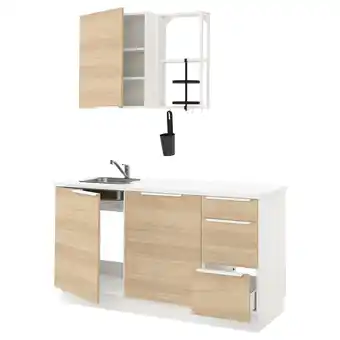 IKEA Enhet Kök, vit/ekmönstrad, 163x63.5x222 cm erbjuda