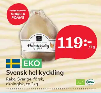 Hemköp Svensk hel kyckling erbjuda