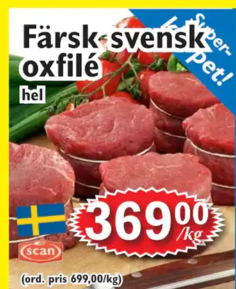 T-jarlen Färsk svensk oxfilé erbjuda