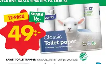 ÖoB LAMBI TOALETTPAPPER erbjuda