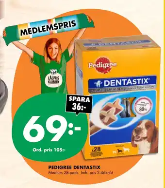 ÖoB PEDIGREE DENTASTIX erbjuda