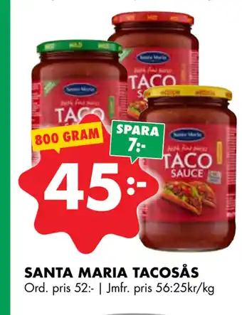 ÖoB SANTA MARIA TACOSÅS erbjuda