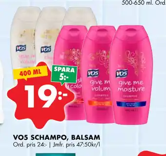 ÖoB VO5 SCHAMPO, BALSAM erbjuda