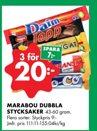 ÖoB MARABOU DUBBLA STYCKSAKER erbjuda
