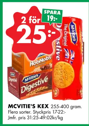 ÖoB MCVITIE'S KEX erbjuda