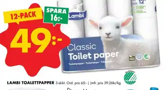 ÖoB Classic toalettpapper erbjuda