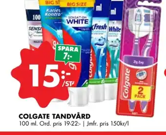 ÖoB Colgate tandkräm erbjuda