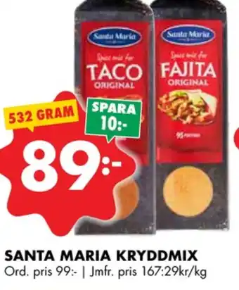 ÖoB Santa maria taco kryddmix erbjuda