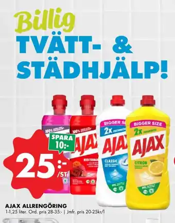 ÖoB Ajax rengöringsmedel erbjuda