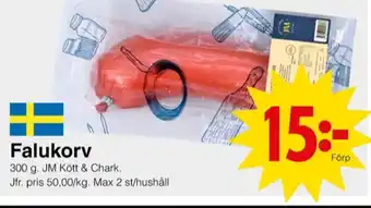 Matöppet Jm chark falukorv erbjuda