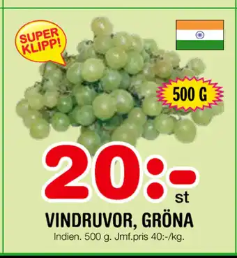 Nya Pulsen VINDRUVOR, GRÖNA erbjuda
