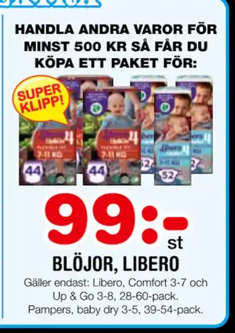 Nya Pulsen BLÖJOR, LIBERO erbjuda