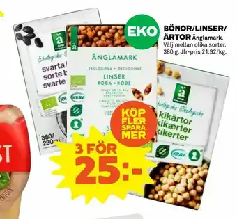 Bönor/linser/ ärtor