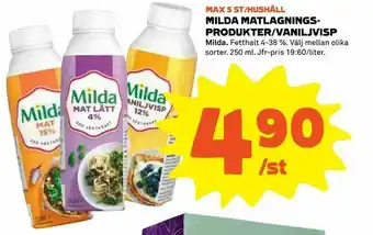 Coop Extra Milda matlagningsprodukter/vaniljvisp erbjuda