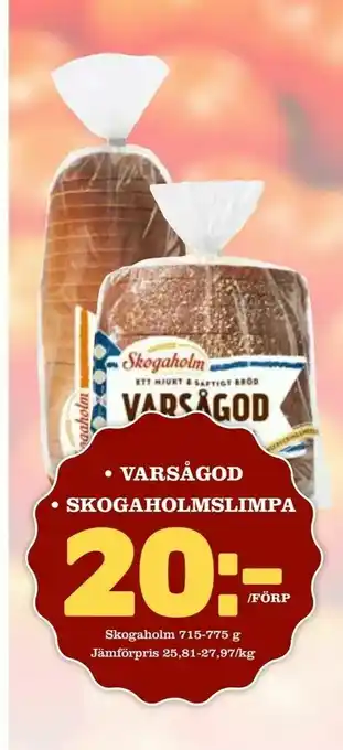 Din Mat varsågod • skogaholmslimpa erbjuda