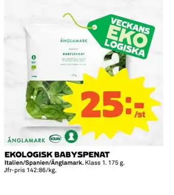 Coop EKOLOGISK BABYSPENAT erbjuda