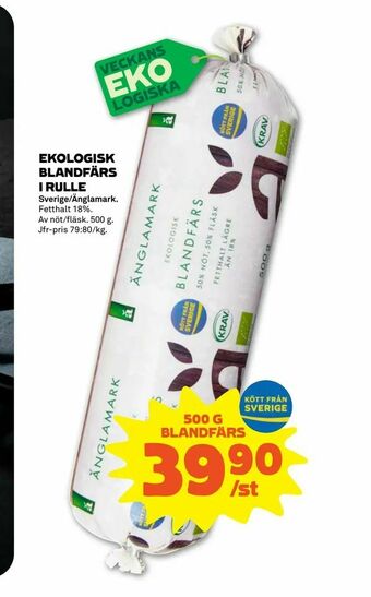 Coop Forum Ekologisk blandfärs i rulle erbjuda