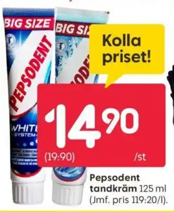 Rusta Pepsodent tandkräm erbjuda