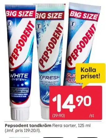 Rusta Pepsodent tandkräm erbjuda