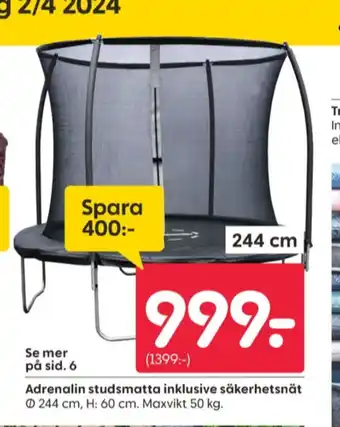 Rusta Adrenalin studsmatta/trampolin erbjuda