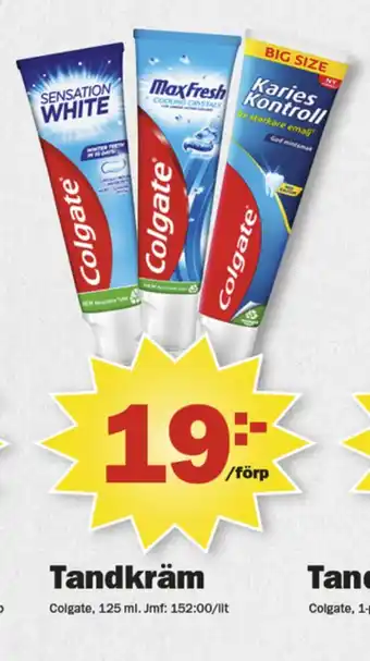 Pekås Colgate tandkräm erbjuda