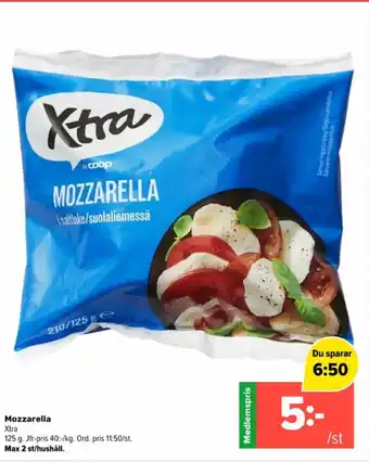 Coop Extra Mozzarella erbjuda