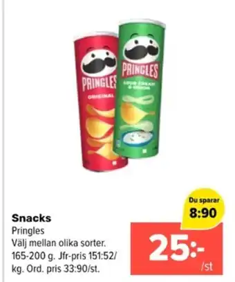 Coop Extra Snacks Pringles erbjuda