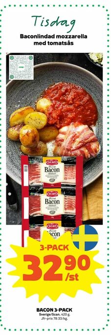 Stora Coop Bacon 3-pack erbjuda