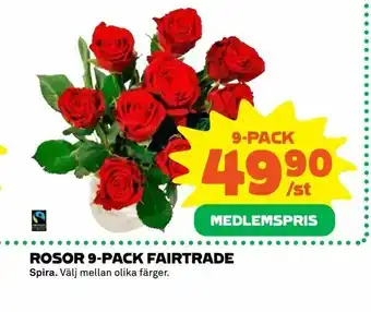 Coop Extra Rosor 9-pack fairtrade erbjuda
