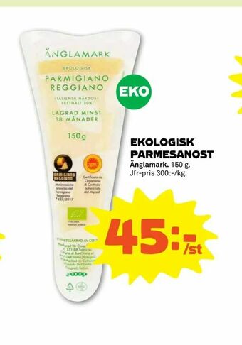 Coop Forum Ekologisk parmesanost erbjuda