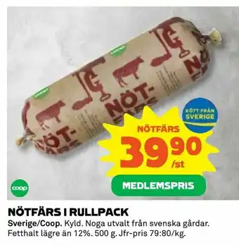 Coop Daglivs Nötfärs i rullpack erbjuda