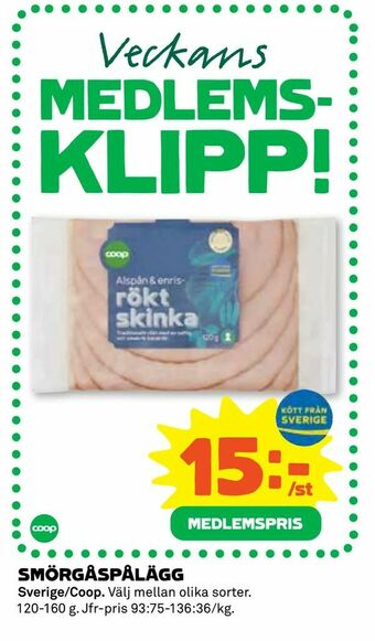 Coop Daglivs Smörgåspålägg erbjuda