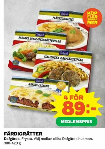 Coop Daglivs Färdigrätter erbjuda