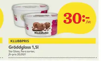 Hemköp Gräddglass 1,5l erbjuda