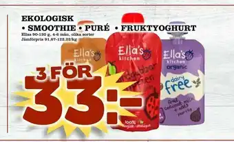 Ekologisk • smoothie • puré • fruktyoghurt