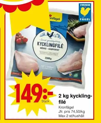 Matöppet 2 kg kyckling filé erbjuda